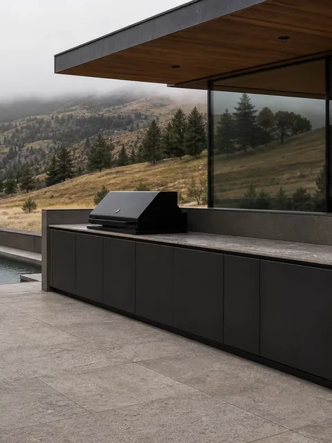 Suite de Cocina Exterior Horizon con Encimera de Servicio de Antepecho de Carbón