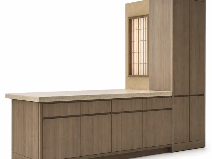 Fadior Dream Home Kitchen Suite with Breezeway Pantry Island — 304 stainless steel kitchen system, front view