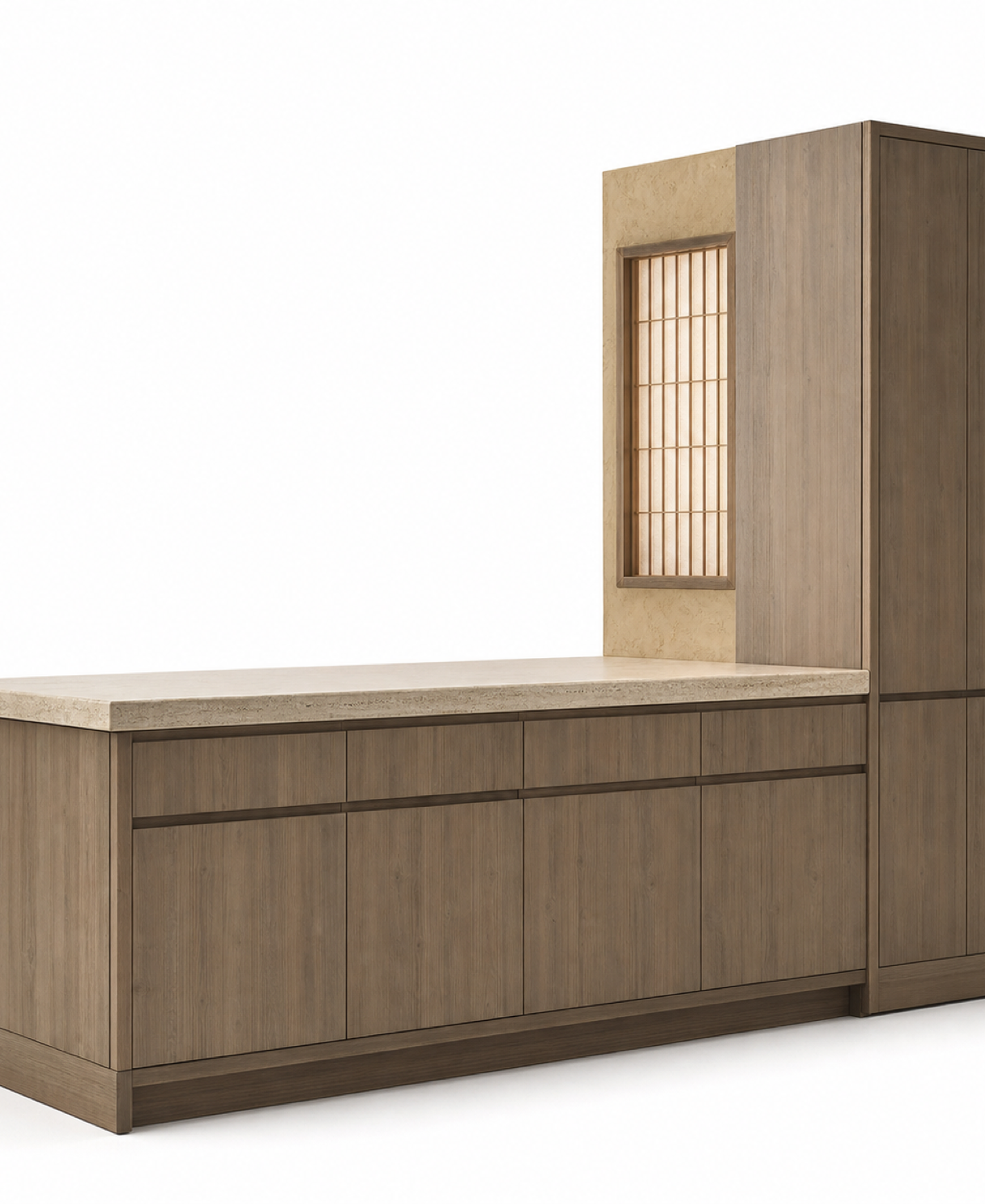 Fadior Dream Home Kitchen Suite with Breezeway Pantry Island — 304 stainless steel kitchen system, front view