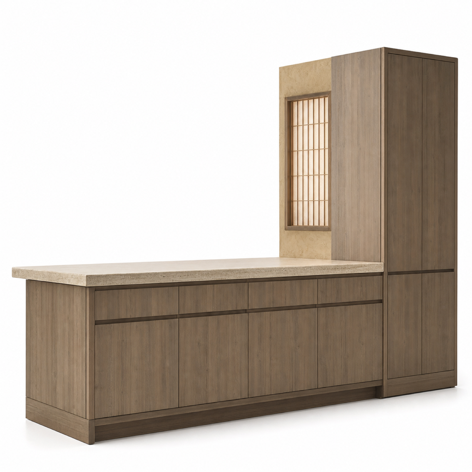 Fadior Dream Home Kitchen Suite with Breezeway Pantry Island — 304 stainless steel kitchen system, front view