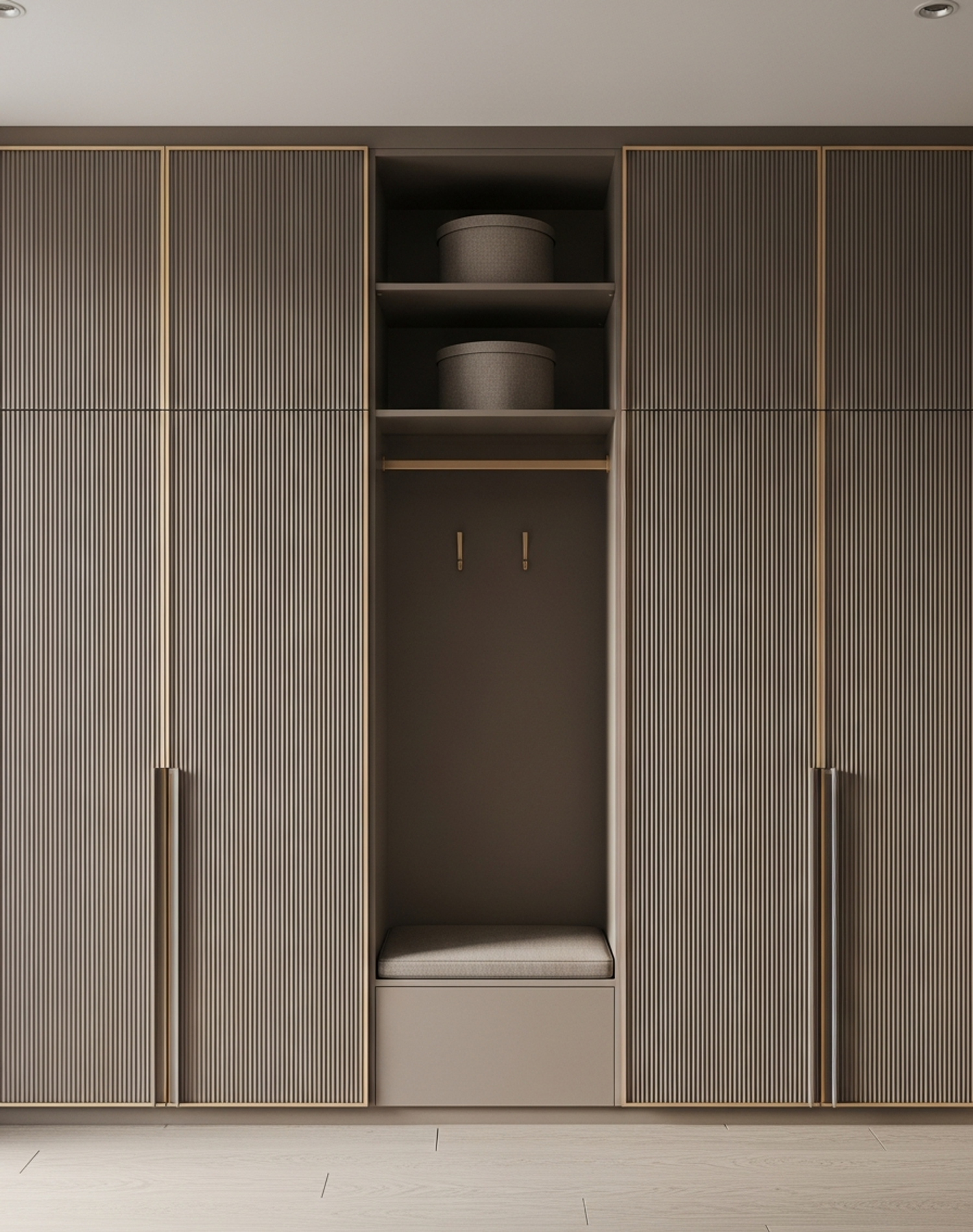 Fadior Archetype Entryway Suite — interior room context showing cabinet integration