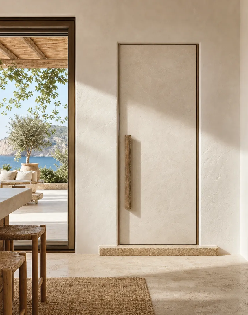 Suite de Puerta Interior Alabaster con Umbral de Piedra Pálida perspectiva interior