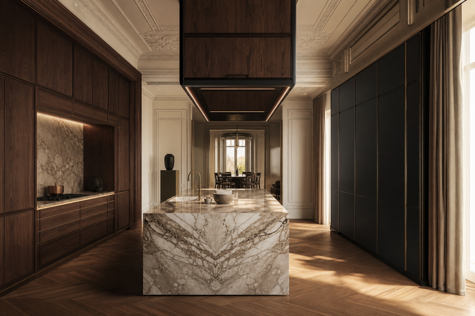 Fadior Terrena Kitchen Suite with Canopy Prep Pavilion — interior room context showing cabinet integration