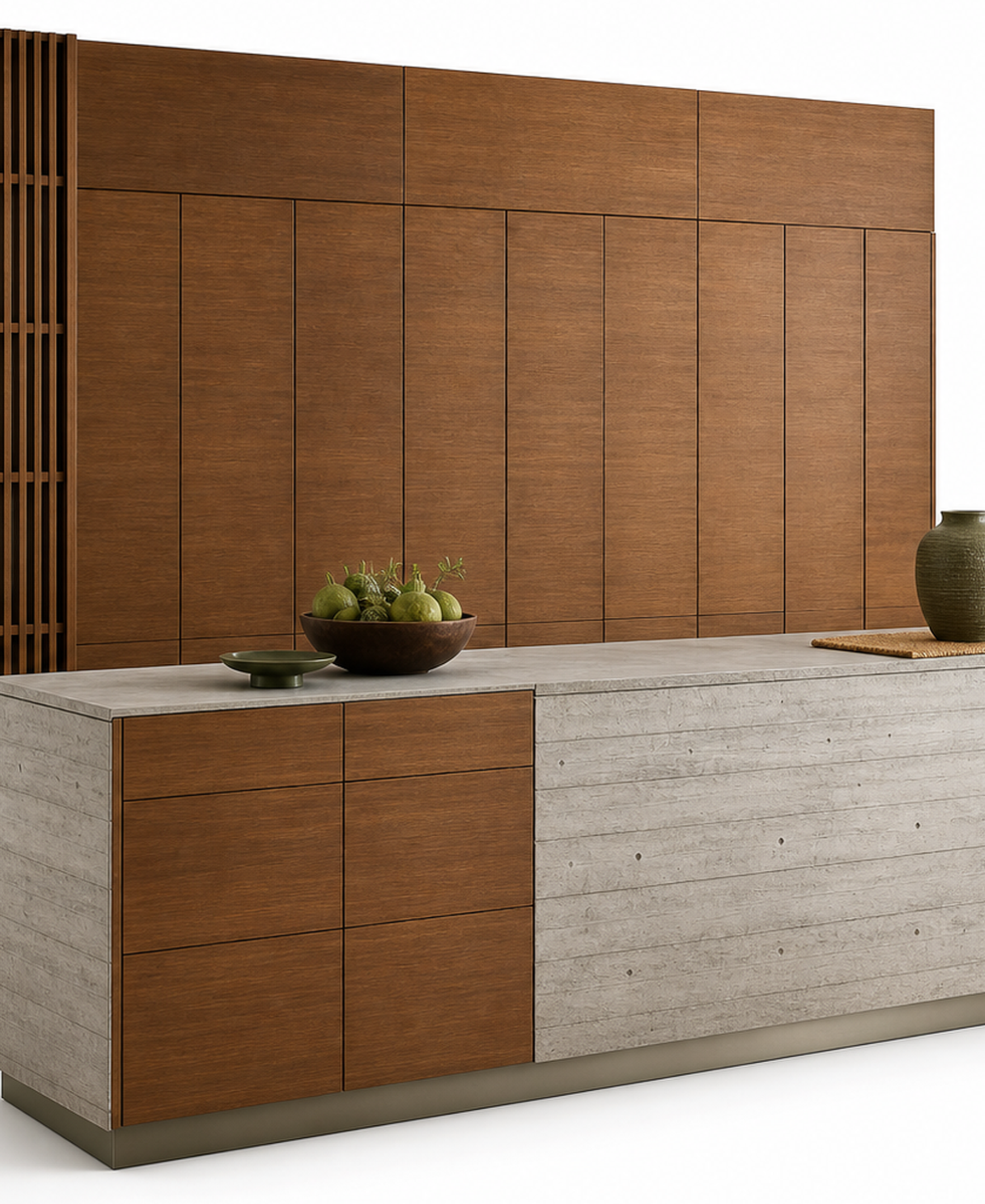 Fadior Silkstone Kitchen Suite with Courtyard Pantry Island — 304 stainless steel kitchen system, front view
