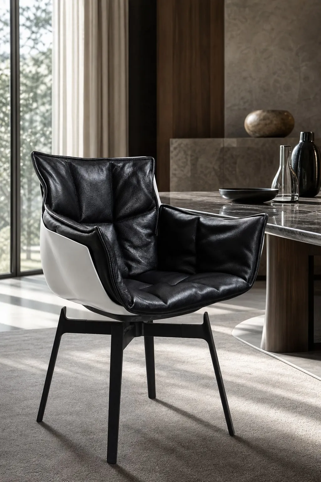 Swivel Aluminium-Base Dining Chair