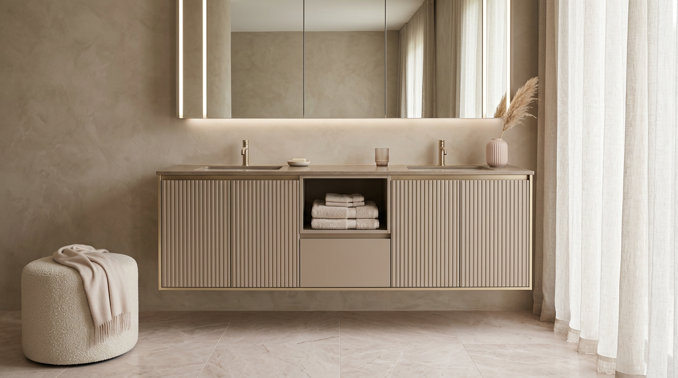 Fadior Acqua Bath and Vanity Suite — lifestyle setting with natural light and residential styling