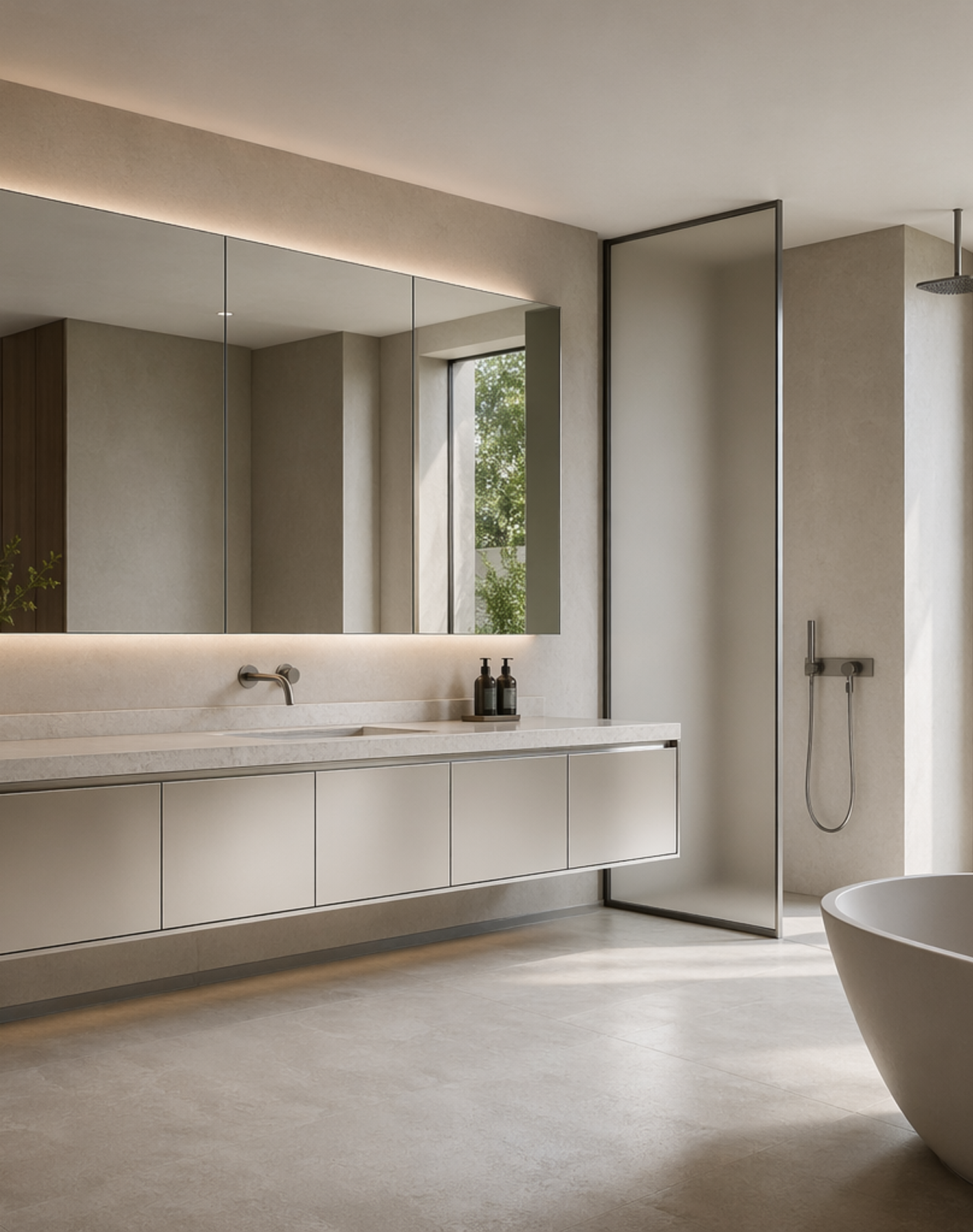 Fadior Acqua Bath And Vanity Suite — interior room context showing cabinet integration