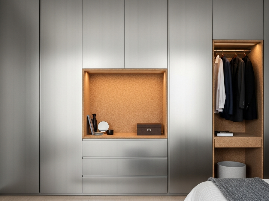 Fadior Brera Wardrobe Suite — 304 stainless steel wardrobe system, front view
