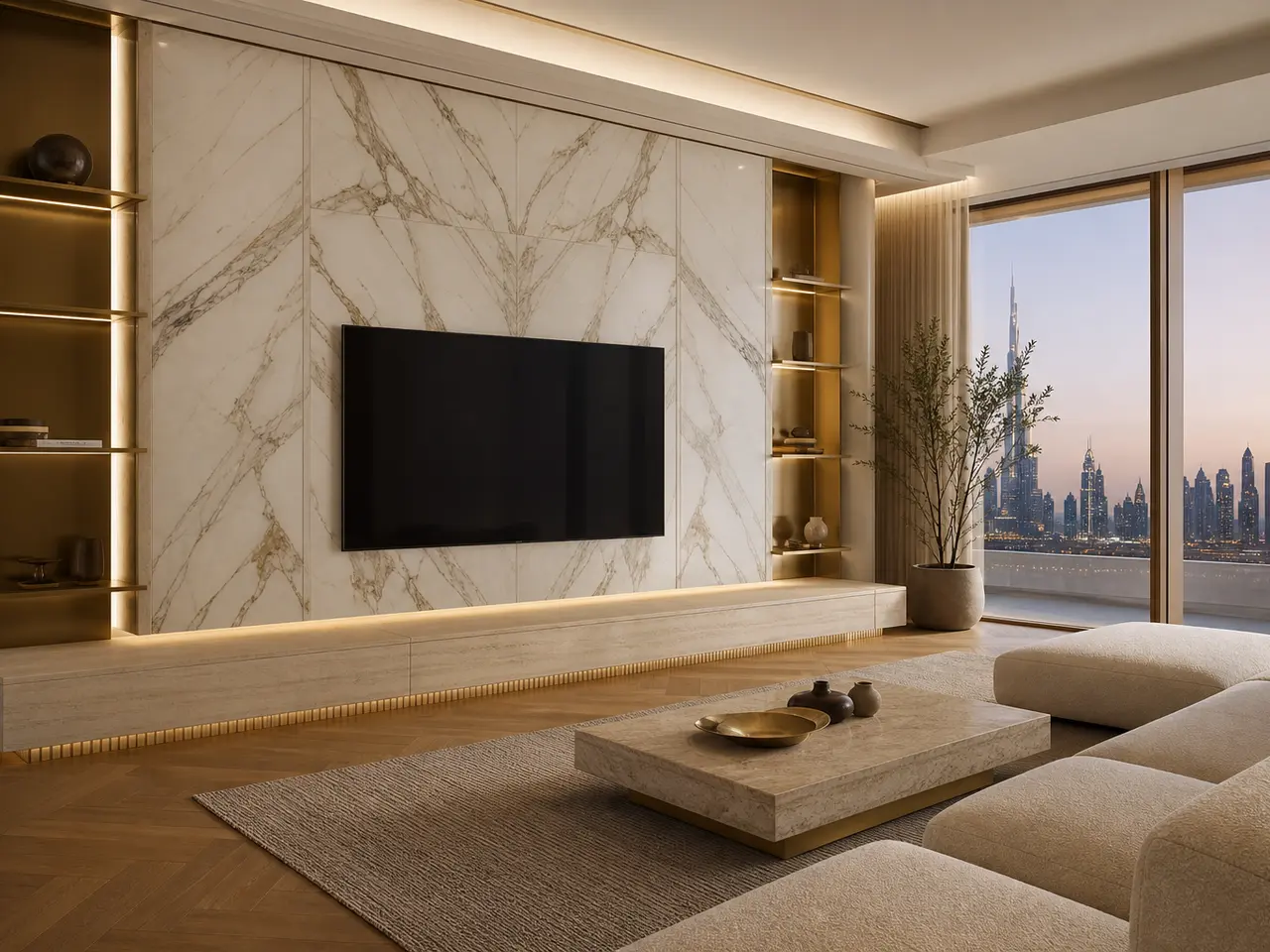 Suite de Salón Silvan con Plinto de Escucha Limewash