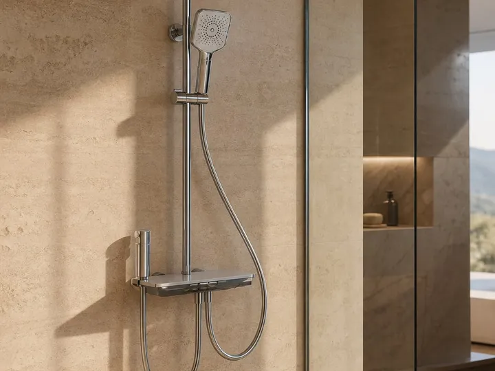 Sistema de Grifería de Ducha Multichorro con Panel de Vidrio 380 mm — HJ-029