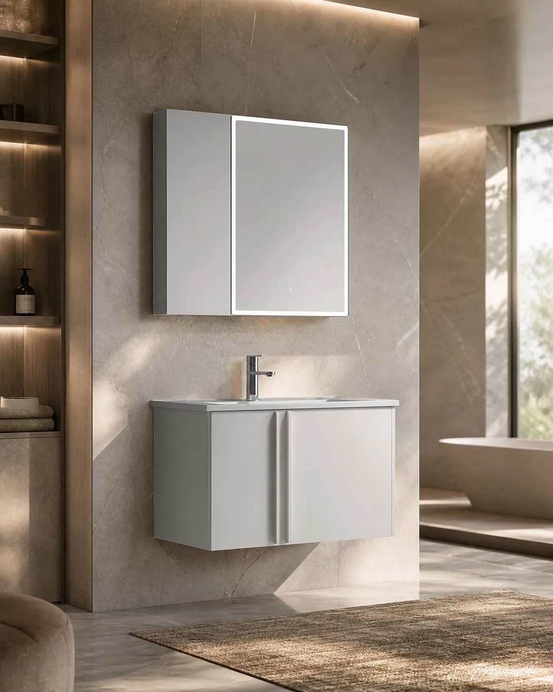 Smart-Mirror Metal Door Vanity 800×491×470 mm