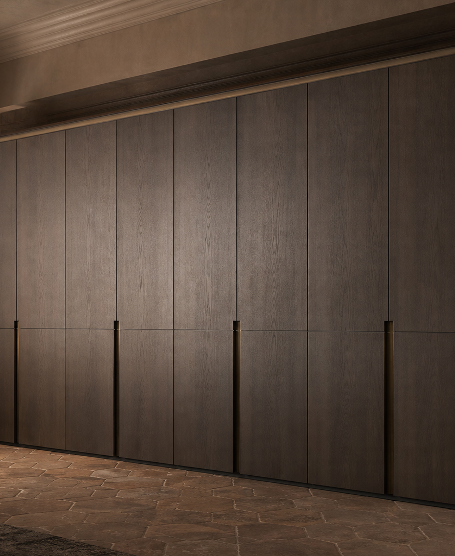Fadior Voyage Wardrobe Suite with Floating Cedar Wardrobe Promenade — 304 stainless steel wardrobe system, front view