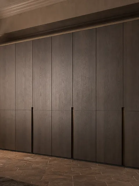 Fadior Voyage Wardrobe Suite with Floating Cedar Wardrobe Promenade — 304 stainless steel wardrobe system, front view