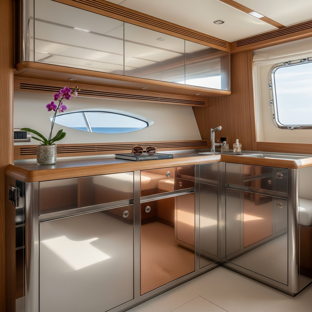 Fadior Monaco Superyacht Interior — precision-fit cabinetry detail