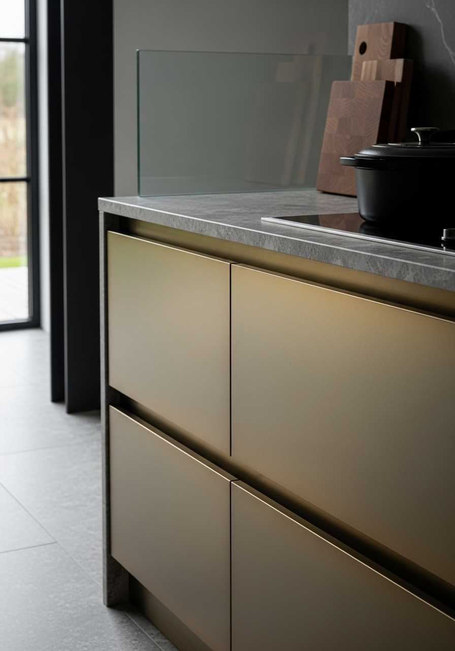 Fadior Abyss Kitchen Suite — close-up of stainless steel finish and hardware detail