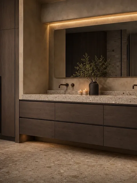 Suite de Baño y Tocador Solstice con Consola de Lavabo Dewpoint Edge