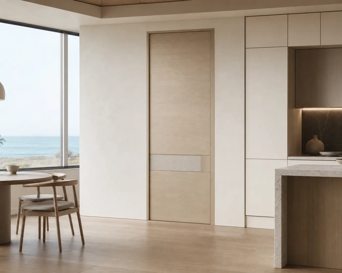 Fadior puerta interior en acero inoxidable 304 con acabados residenciales y planificación a medida