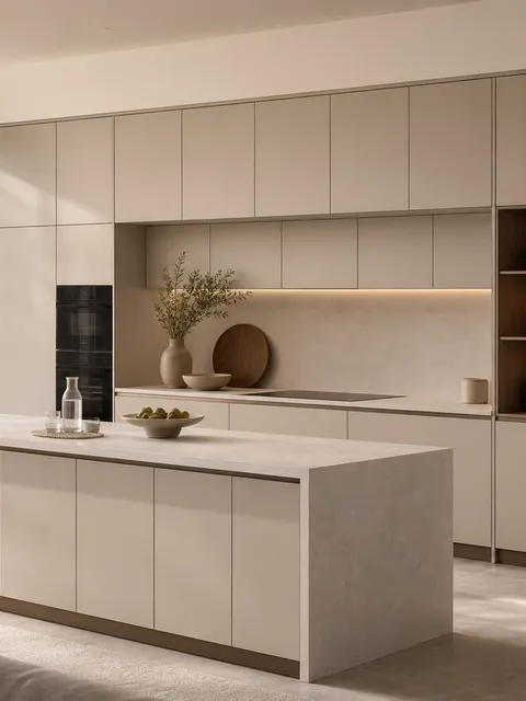 Fadior Silkstone Kitchen Suite with Slim Frame Culinary Wall — 304 stainless steel kitchen system, front view