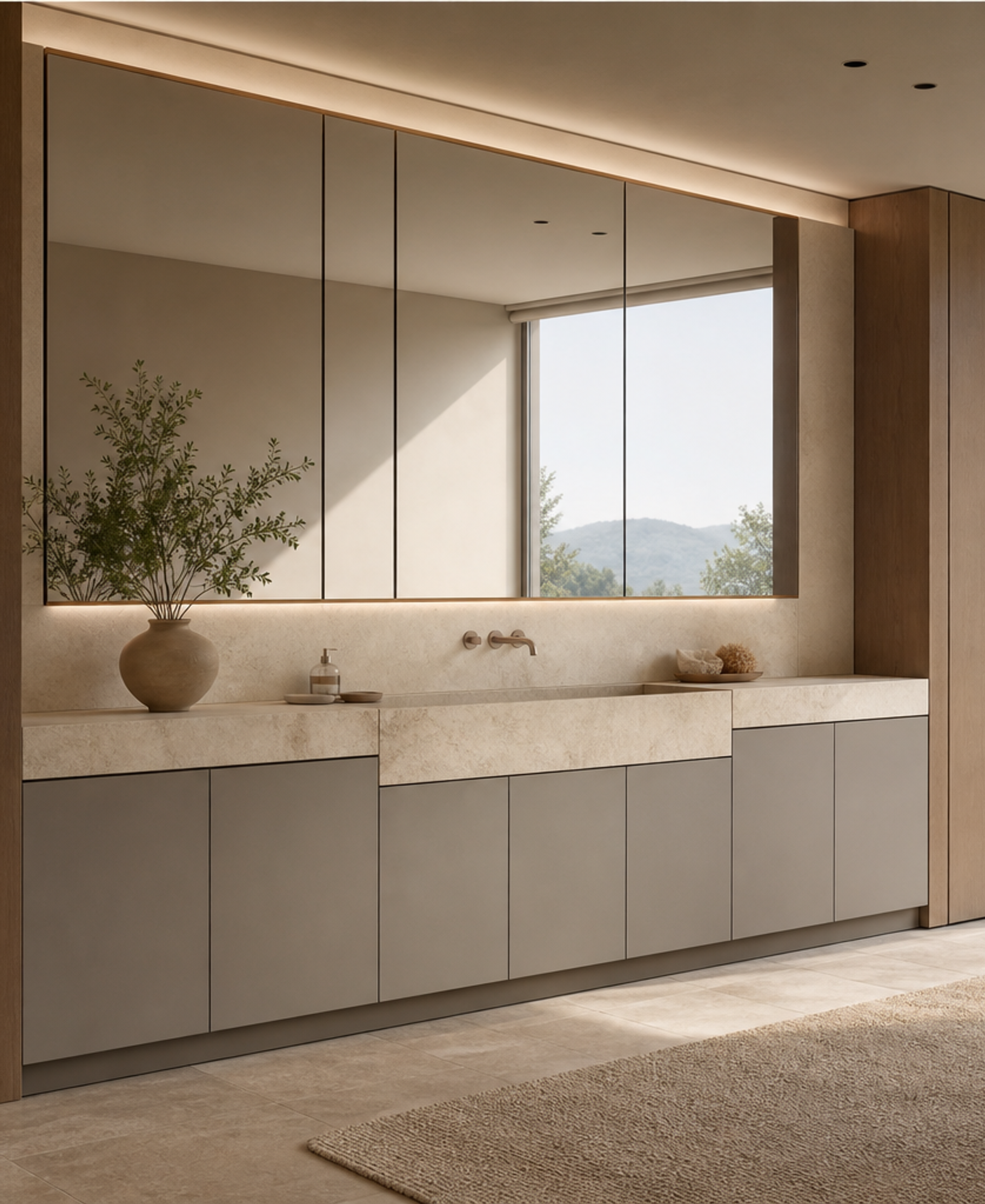 Fadior Verve Bath and Vanity Suite with Architectural Spa Vanity — 304 stainless steel bath and vanity system, front view
