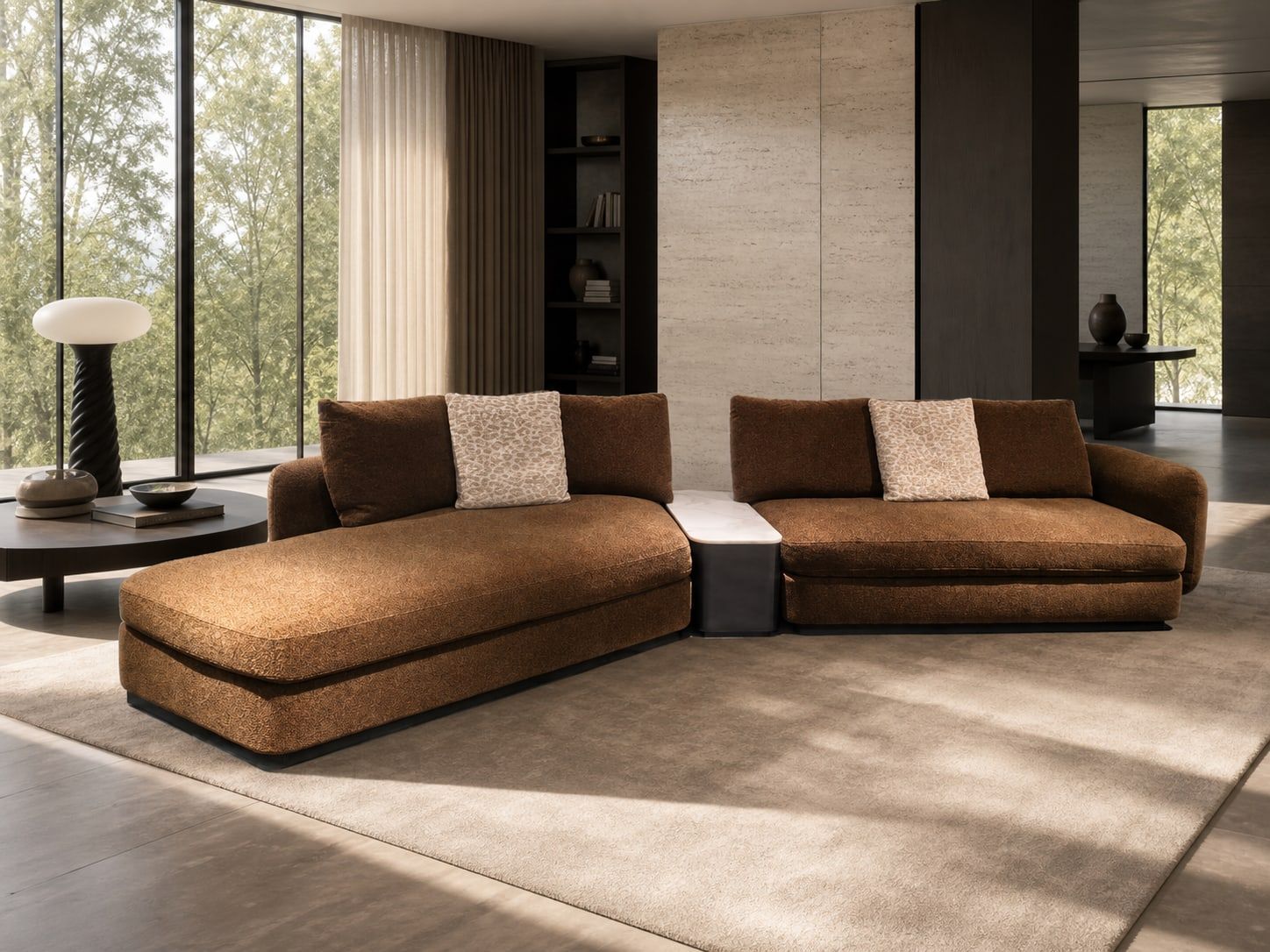 Modern Sofa (Genuine leather) styled in a FADIOR HOME interior setting