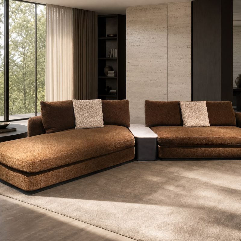 Modern Sofa (Genuine leather) styled in a FADIOR HOME interior setting