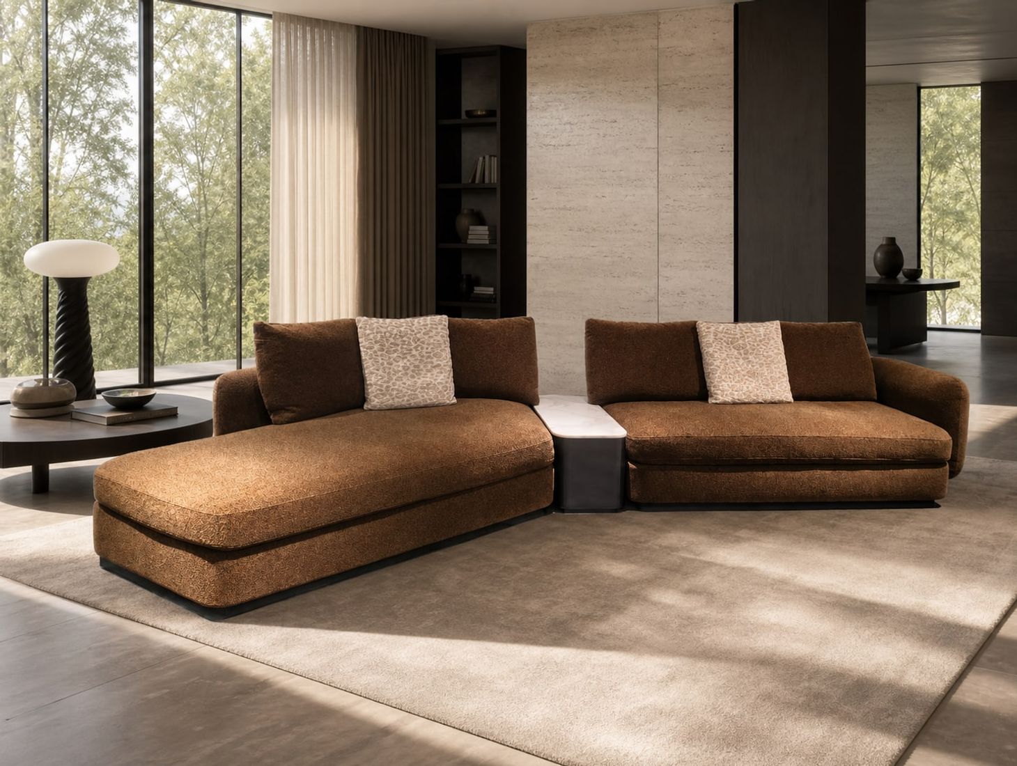 Modern Sofa (Genuine leather) styled in a FADIOR HOME interior setting