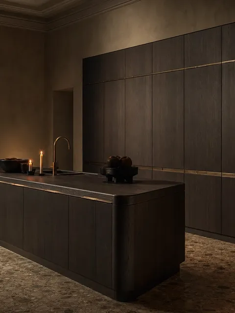 Suite de Cocina Silkstone con Encimera de Tirador de Bronce