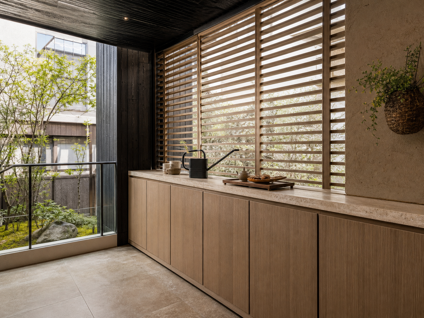 Fadior Soleil Balcony Suite with Breeze Louver Utility Console — interior room context showing cabinet integration