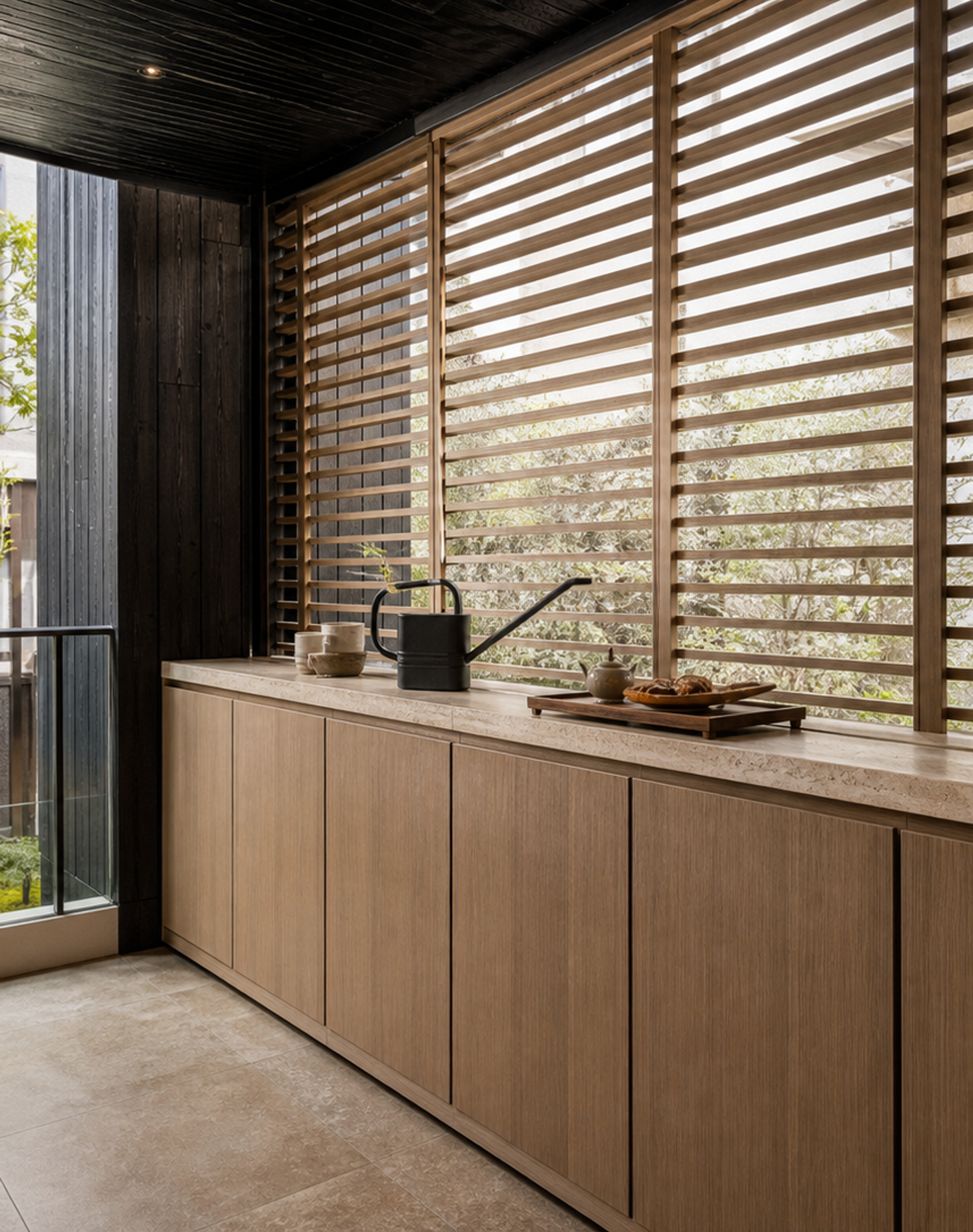 Fadior Soleil Balcony Suite with Breeze Louver Utility Console — interior room context showing cabinet integration