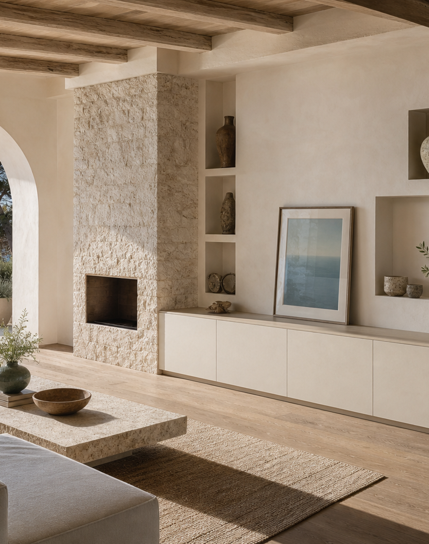 Fadior Galleria Living Room Suite with Modular Display Plinth — interior room context showing cabinet integration