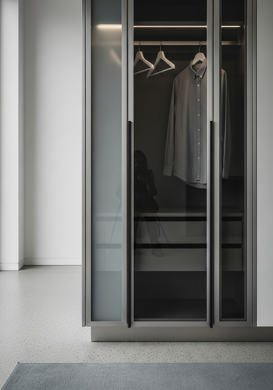 Fadior Brera Wardrobe Suite — close-up of stainless steel finish and hardware detail