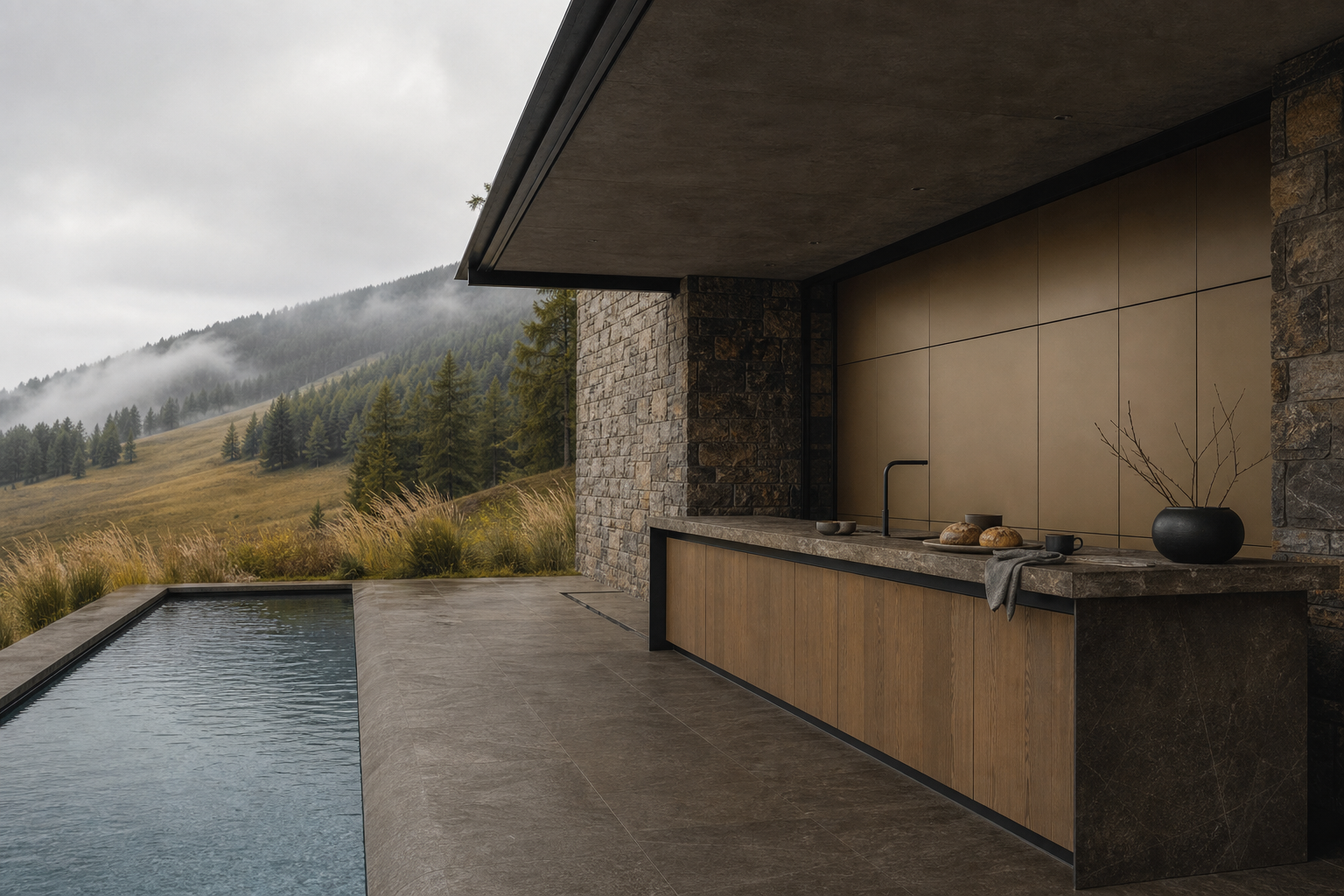 Fadior Continuum Spectral Champagne Prep Wall — lifestyle setting with natural light and residential styling