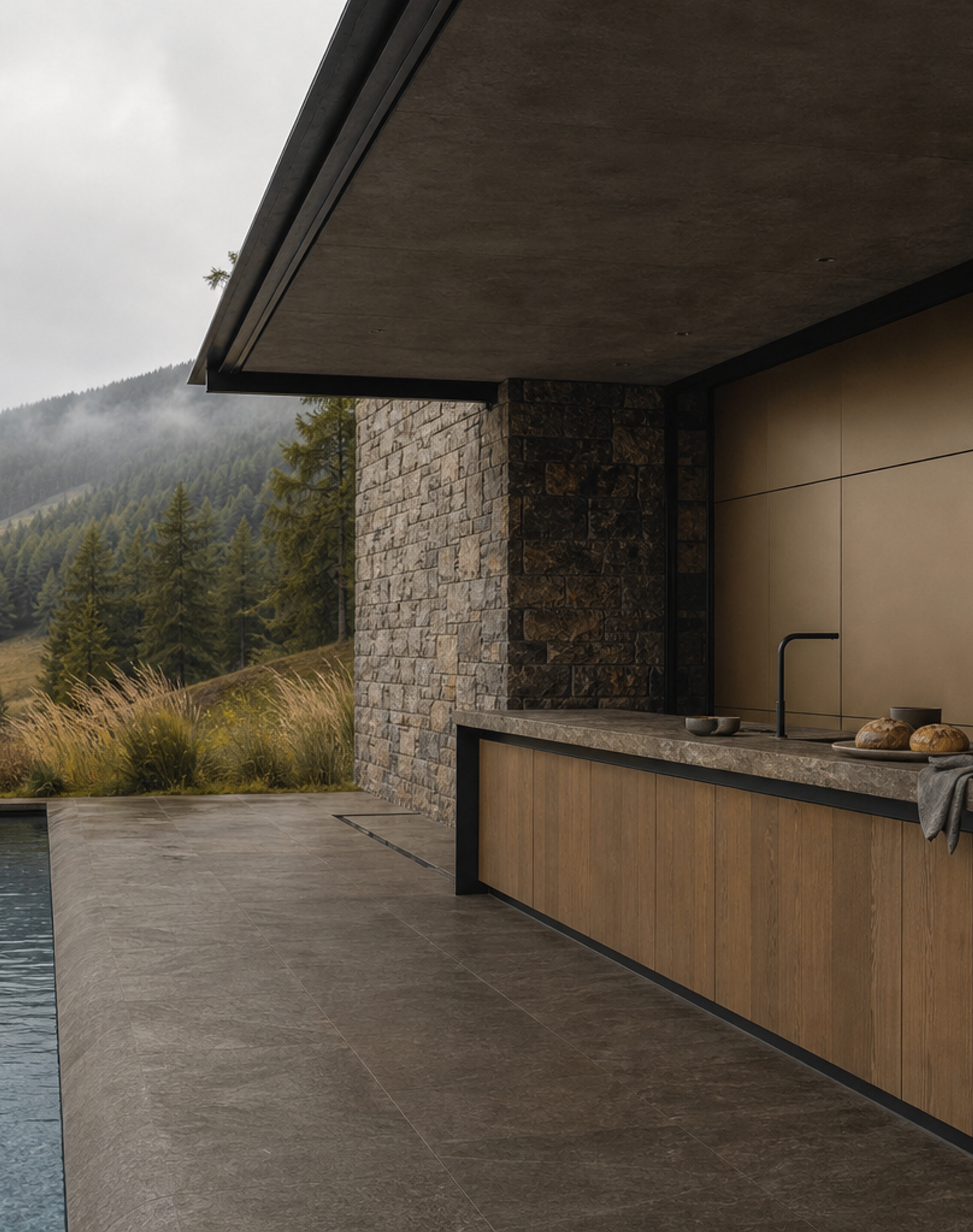 Fadior Continuum Spectral Champagne Prep Wall — lifestyle setting with natural light and residential styling