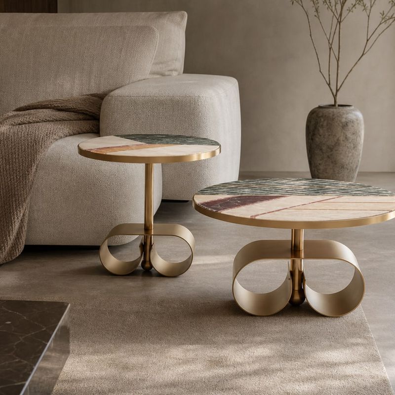 Side Table (Marble) styled in a FADIOR HOME interior setting