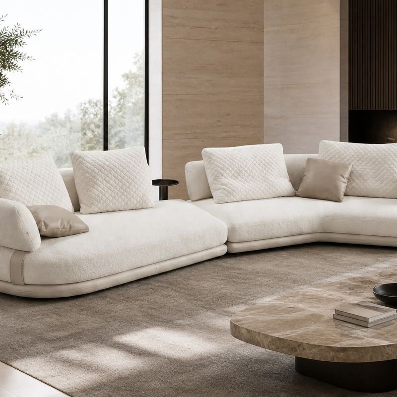 Modern Sofa (Genuine leather) styled in a FADIOR HOME interior setting