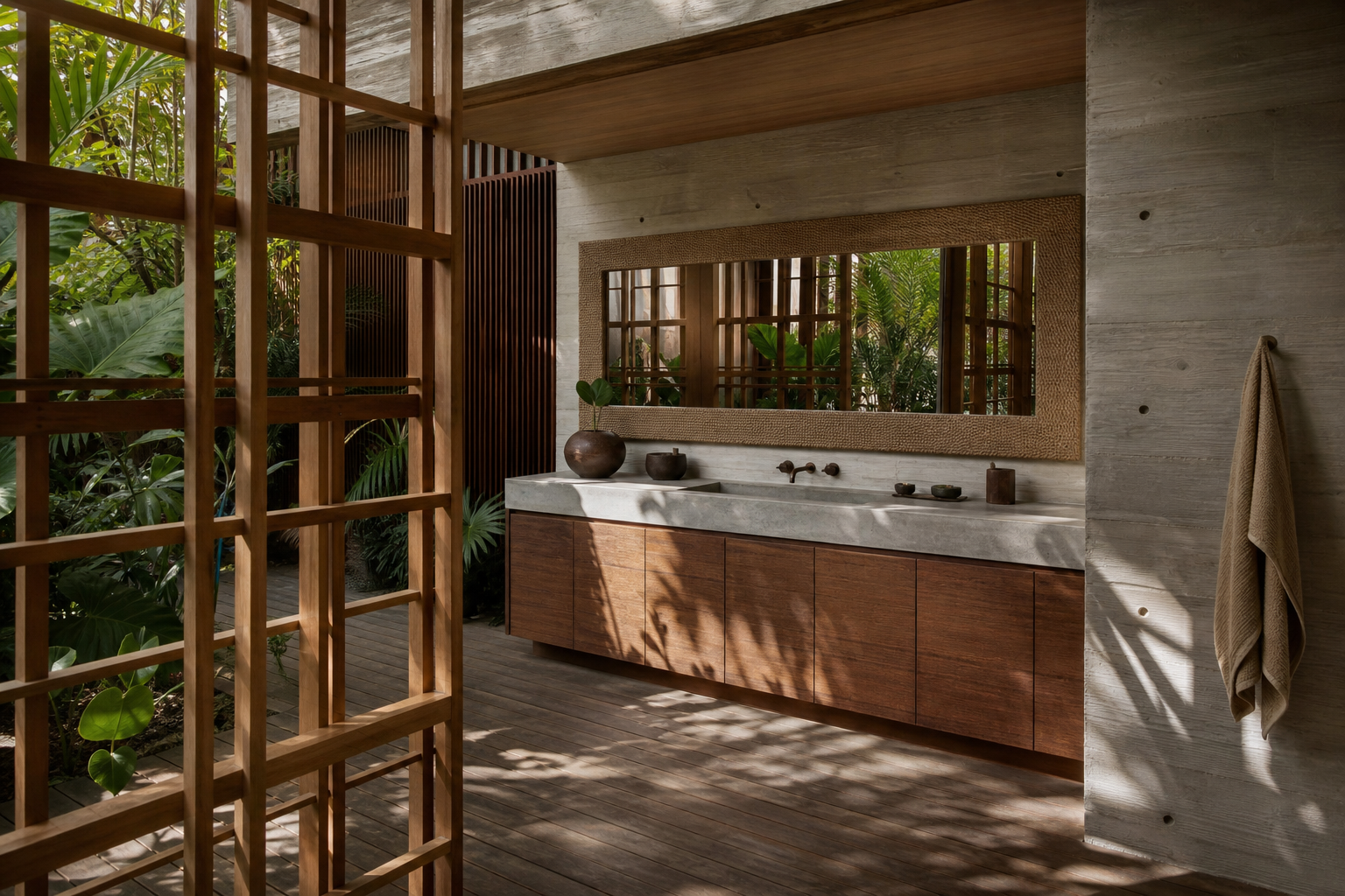 Fadior Alcove Architectural Water Vanity — interior room context showing cabinet integration