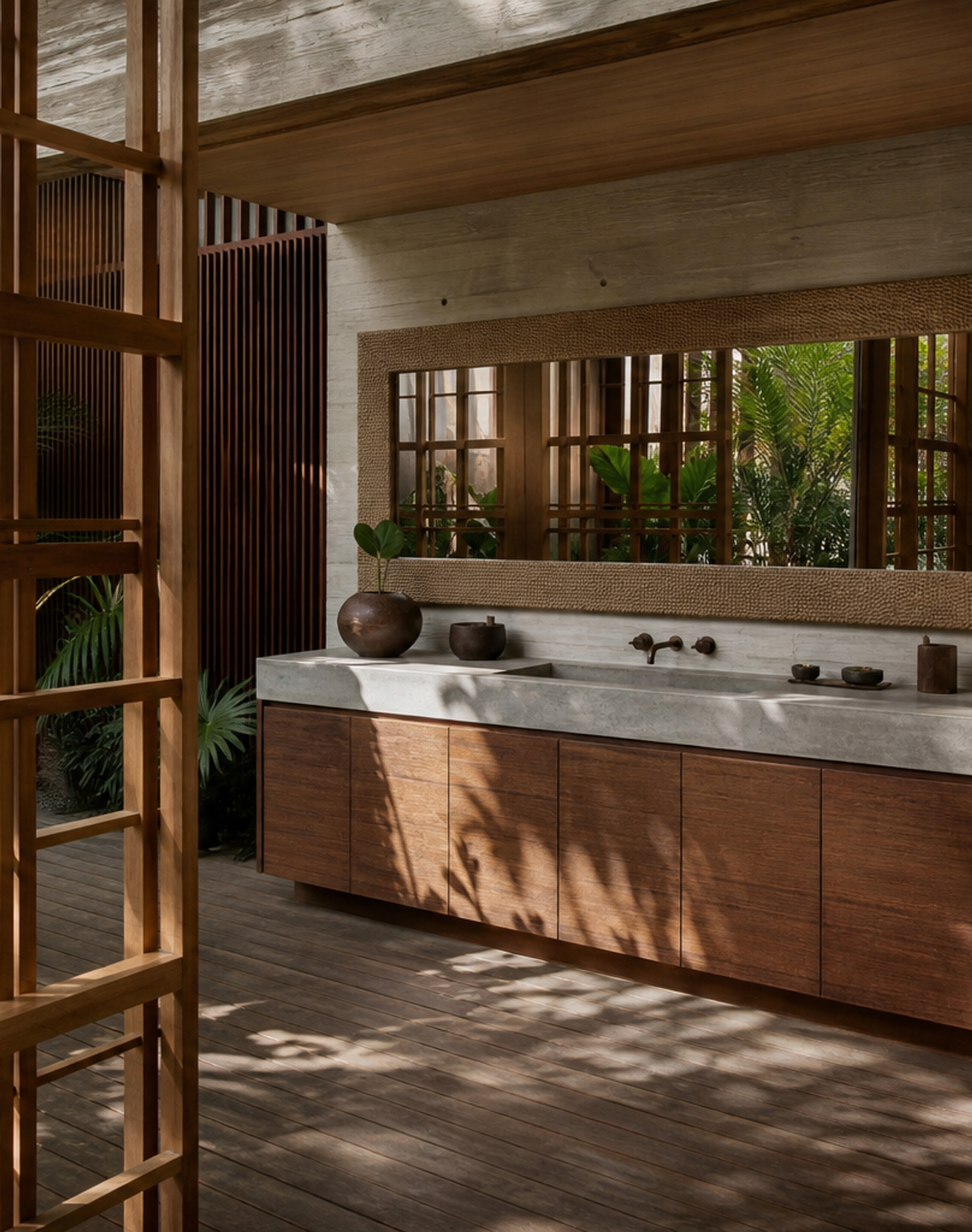 Fadior Alcove Architectural Water Vanity — interior room context showing cabinet integration