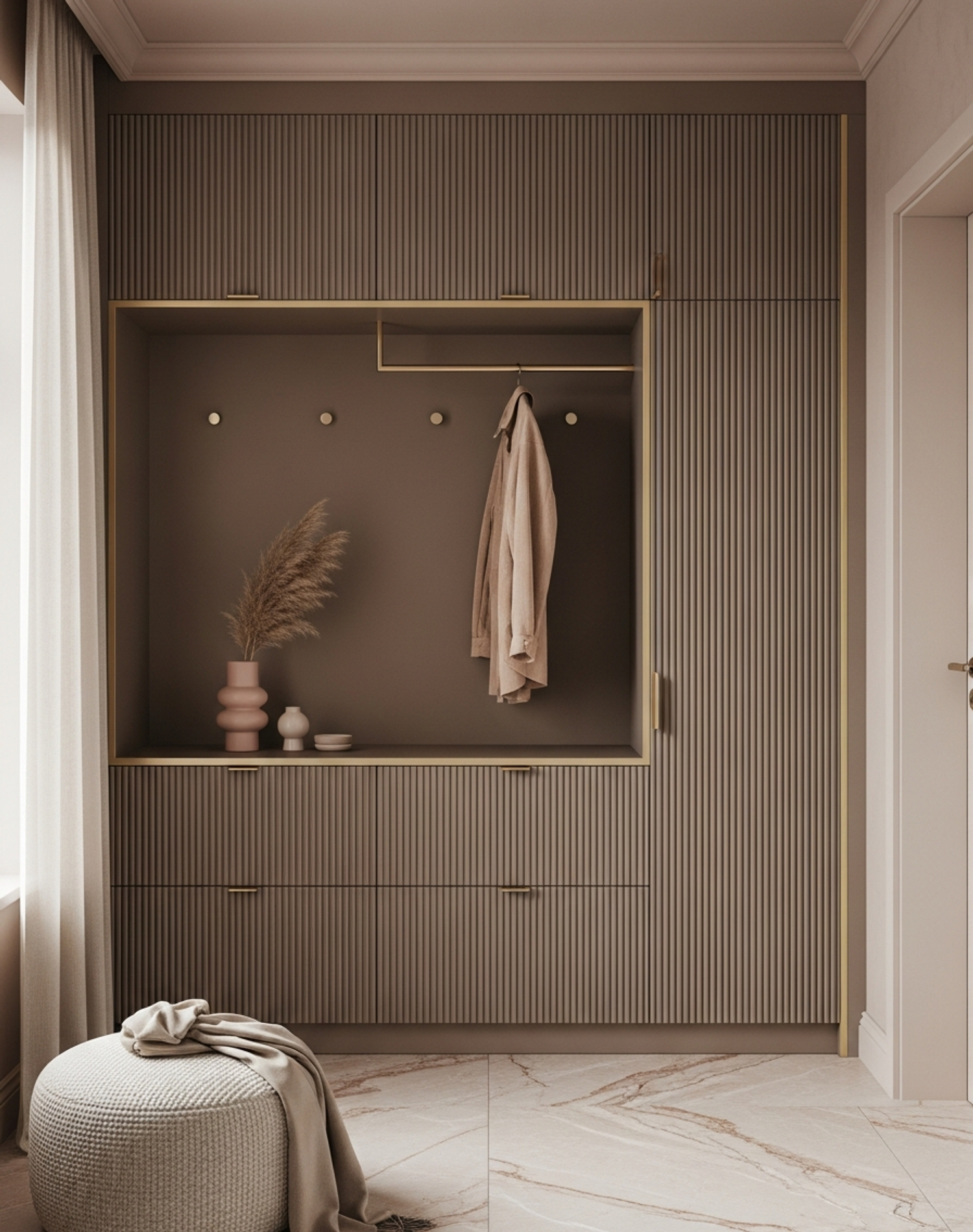 Fadior Archetype Shoe Wardrobe — interior room context showing cabinet integration