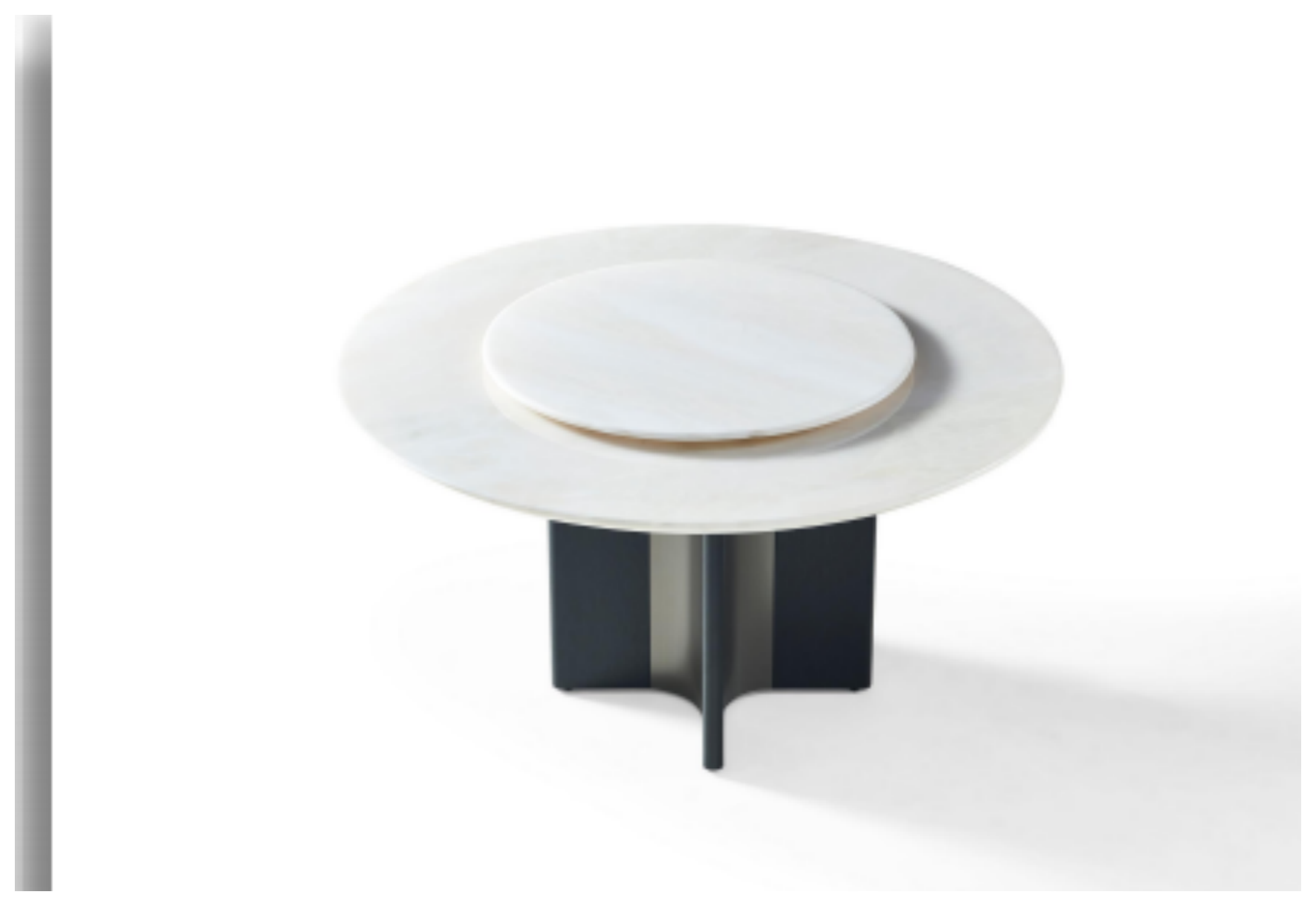 Stone-Top Marble Dining Table φ150+φ90 转盘 product photo for FADIOR HOME shop