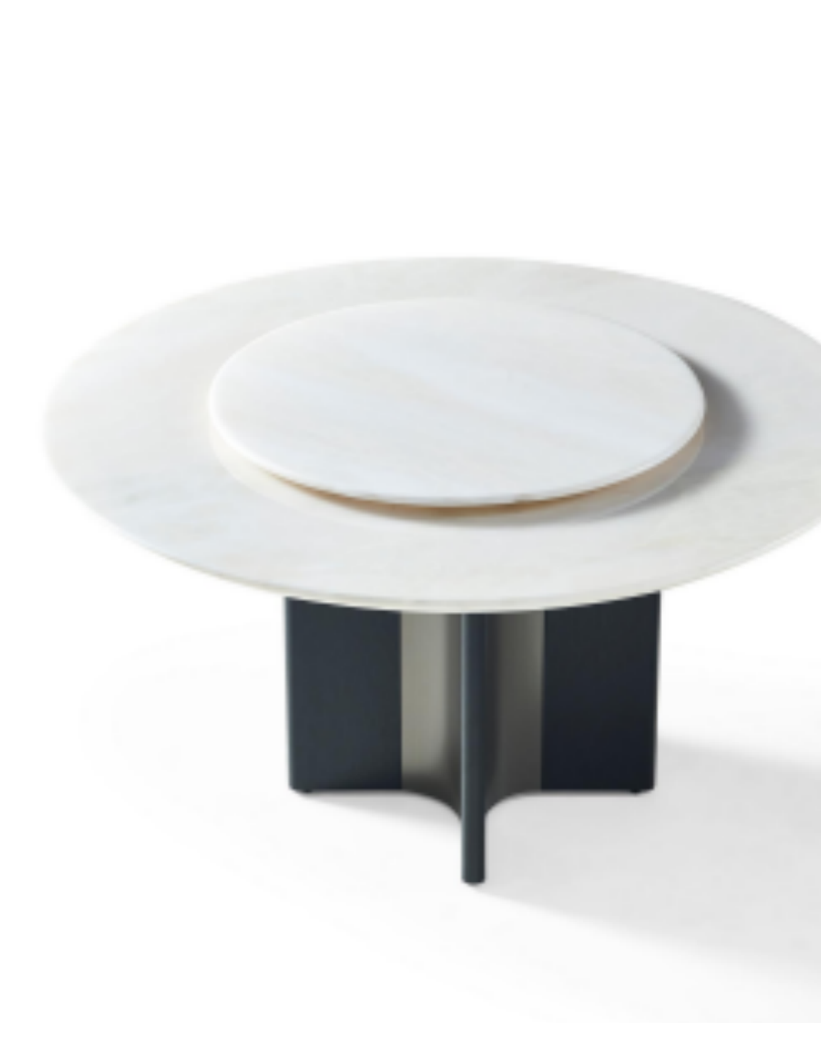Stone-Top Marble Dining Table φ150+φ90 转盘 product photo for FADIOR HOME shop