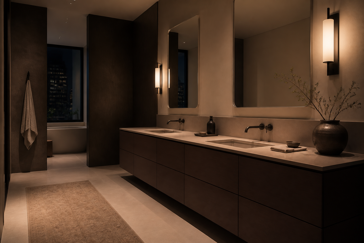 Fadior Solstice Bath and Vanity Suite with Dawnline Basin Gallery — lifestyle setting with natural light and residential
