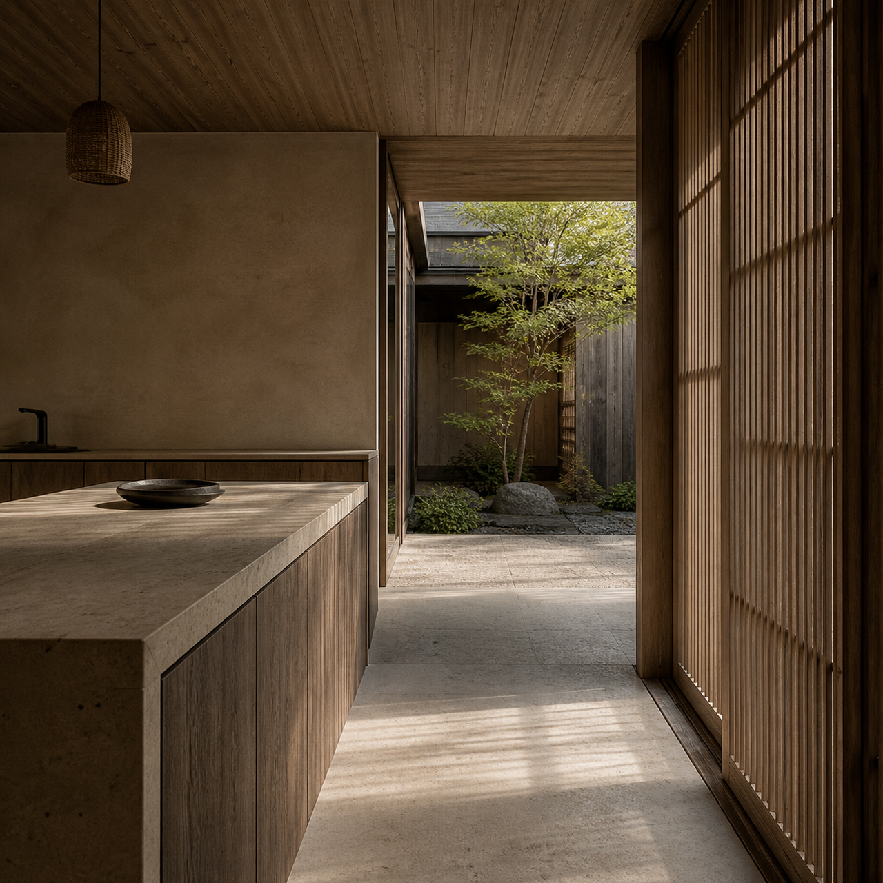 Cocina Courtyard Climate de Atelier perspectiva interior