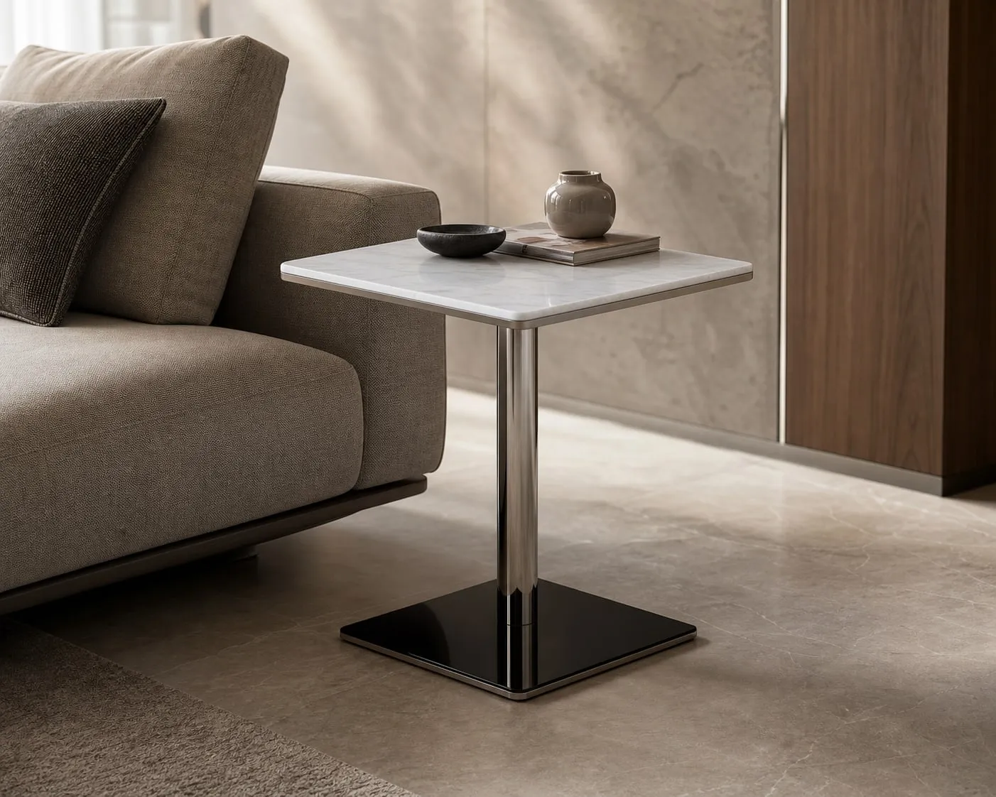 White Marble Side Table
