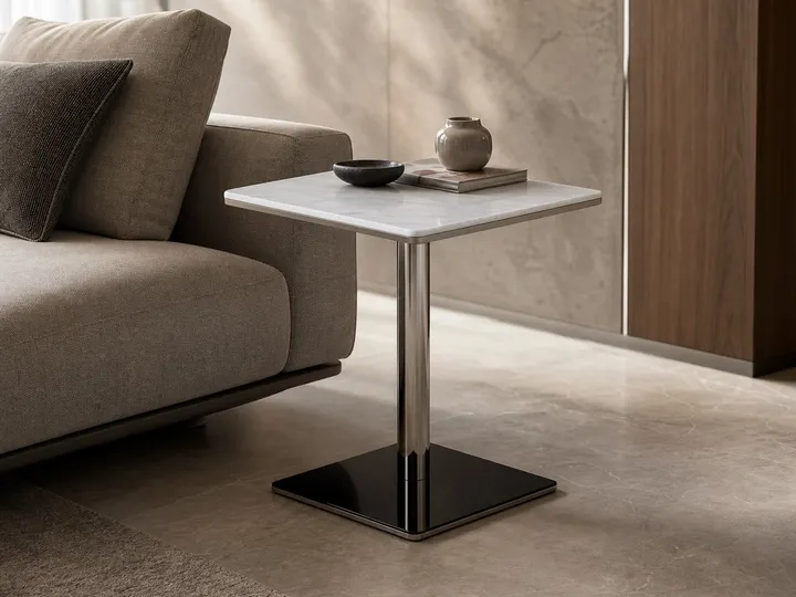Mesa Auxiliar de Mármol Blanco