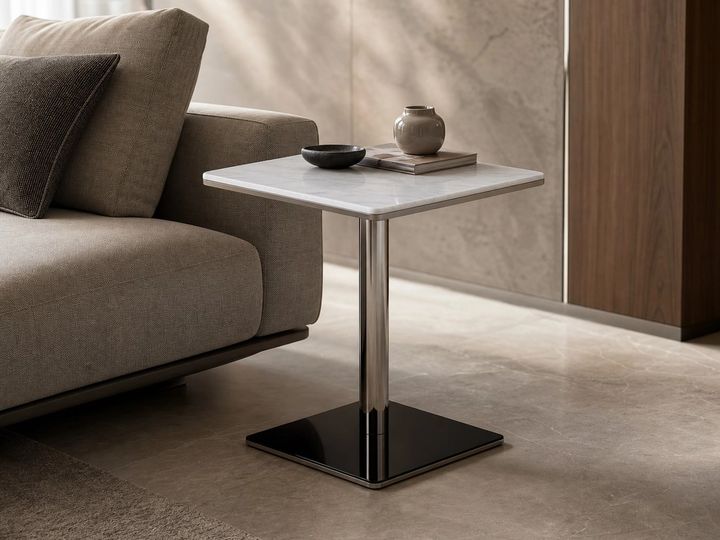 Marble Side Table styled in a FADIOR HOME interior setting