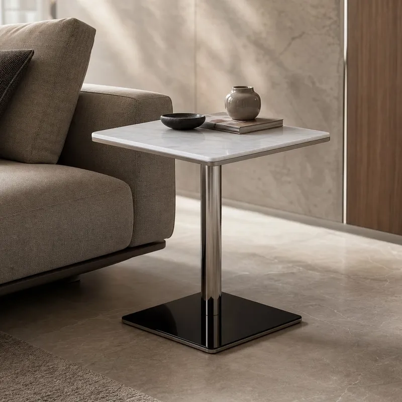 White Marble Side Table