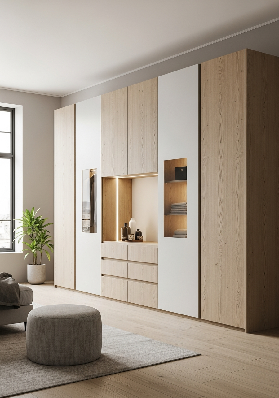 Fadior Brera Wardrobe Suite — 304 stainless steel wardrobe system, front view