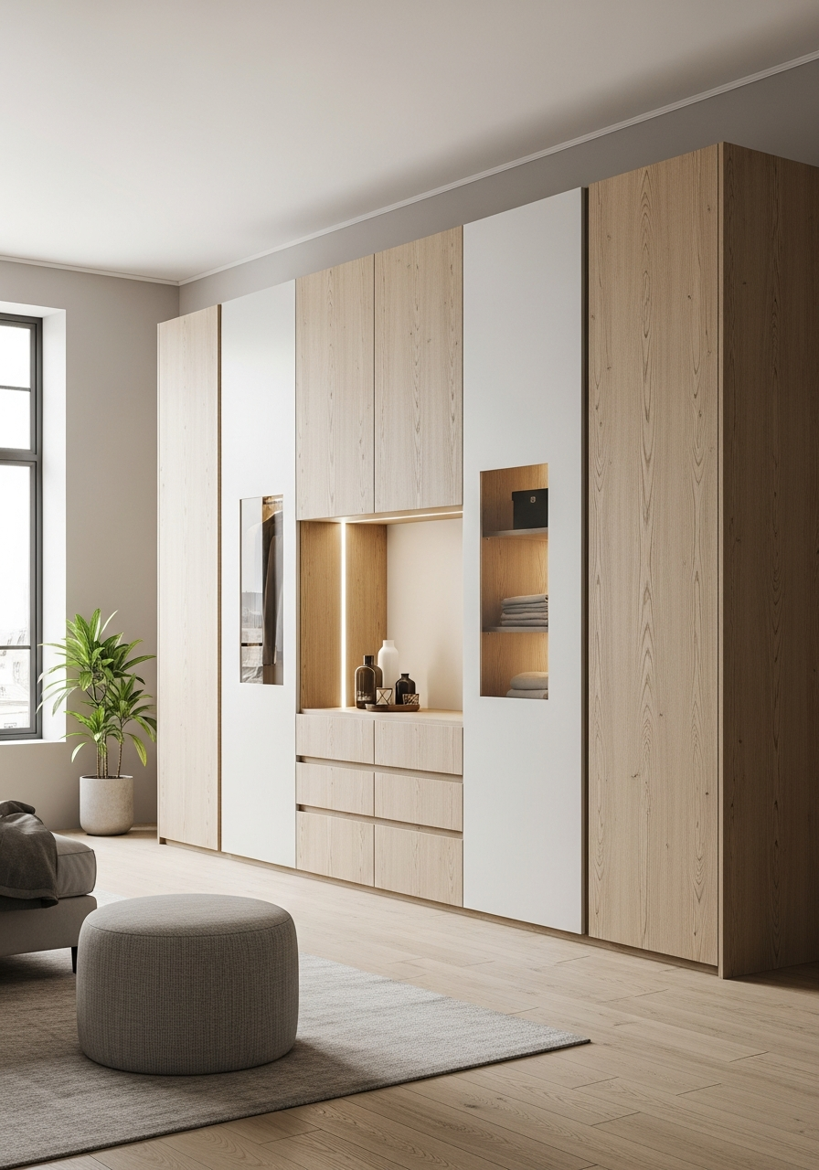 Fadior Brera Wardrobe Suite — 304 stainless steel wardrobe system, front view