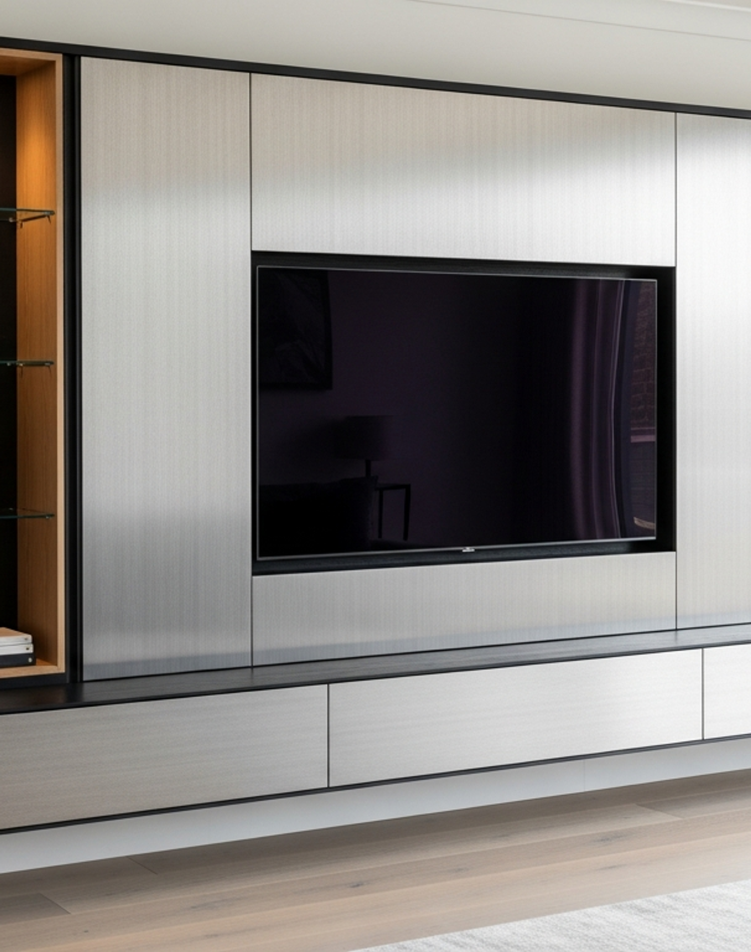 Fadior Essence Media Wall — lifestyle setting with natural light and residential styling