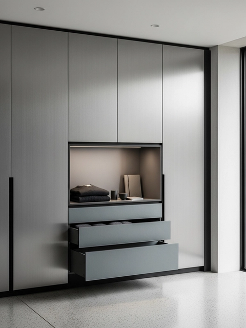 Fadior Brera Wardrobe Suite — 304 stainless steel wardrobe system, front view